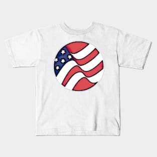 USA Flag Sketch Kids T-Shirt